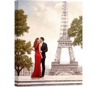Toile romantique - John Silver, Amour à Paris - 120x90 cm