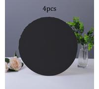 Toile Ronde 4 Pièces,Blanc Et Noircoton Toiles Vierges Pour Peinture,Diamètre 30cm 11.81 Pouces,Fournitures D'art Hb-18 - Type 4pcs Black