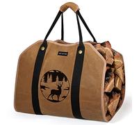 Toile sac à bûche cheminée,Grande Capacité Toile Sac à Bûche100x46 Cheminée Sac de Rangement pour le Bois Imperméable Extérieur Intérieur Transporteur de Bois avec Poignées Sangles Porte