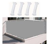 Toile Solaire Voile d'ombrage Rectangulaire 120 x 520 cm Rayons UV à 98% Filet Protection Solaire avec 4 Morceaux de Corde pour Cour, Terrasse, Jardin, Piscine, Camping, Gris Clair