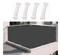 Toile Solaire Voile d'ombrage Rectangulaire 120 x 540 cm Rayons UV à 98% Filet Protection Solaire avec 4 Morceaux de Corde pour Cour, Terrasse, Jardin, Piscine, Camping, Gris Foncé