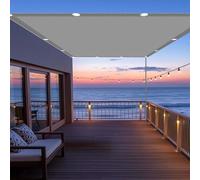 Toile Solaire Voile d'ombrage Rectangulaire 35 x 350 cm Protection UV 98% Imperméable Toile Parasol de Potager avec Cordons pour Balcon Terrasse Exterieur Patio Piscine, Gris Clair