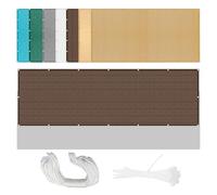 Toile Solaire Voile d'ombrage Rectangulaire 360 x 367 cm Respirante 98% Anti UV Filet d'ombrage Potager avec Corde Libre et Oeillets pour Serre/Jardin/Pergola/Patio Lawn, Brun