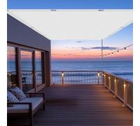 Toile Solaire Voile d'ombrage Rectangulaire 40 x 250 cm Protection UV 98% Imperméable Toile Parasol de Potager avec Cordons pour Balcon Terrasse Exterieur Patio Piscine, Blanc