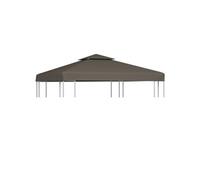 vidaXL Toile supérieure de belvédère 2 niveaux 310 g/m² 3x3 m Taupe 44756