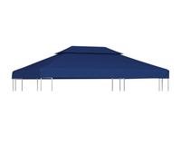 Toile supérieure de belvédère 2 niveaux 310 g/m² 4x3 m Bleu vidaXL vidaXL