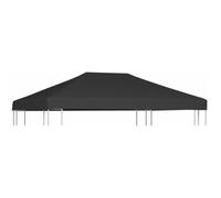 Toile supérieure de belvédère Toile de toit de rechange pour pavillon tonnelle tente 310 g - m² 4 x 3 m Gris