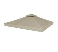 vidaXL Bâche toile supérieure de belvédère 2 niveaux 310 g/m² 3x3 m taupe