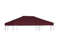 vidaXL Toile supérieure pour gazebo Belvédère Jardin 310 g/m² 3x4 m Bordeaux