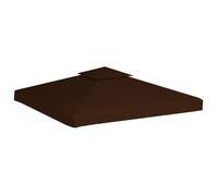 Toile supérieure double de belvédère 310 g/m² 3x3 m durable - vidaXL - polyester - marron - 82 x 82 cm - imperméable tvd16o497