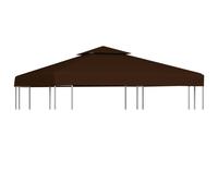 Toile supérieure double de belvédère 310 g/m² 3x3 m Marron vidaXL vidaXL