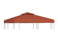 Toile supérieure Double de belvédère 310 g/m² 3x3 m Terre Cuite,Vie en extérieur,Structures extérieures,Accessoires pour auvents & abris,Bâches de auvents & abris-46616