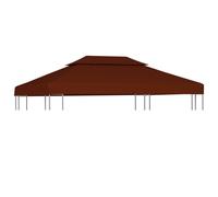 vidaXL Toile supérieure double de belvédère 310 g/m² 4x3 m Terre cuite G