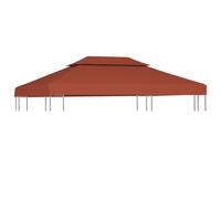 Toile supérieure Double de belvédère 310 g/m² 4x3 m Terre Cuite,Vie en extérieur,Structures extérieures,Accessoires pour auvents & abris,Bâches de auvents & abris-46618
