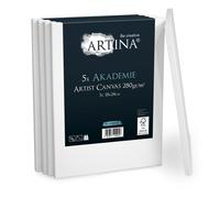 Artina Set de 5 canvas toile peinture châssis entoilés en bois FSC® coton
