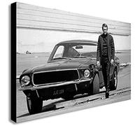 Toile Tableau 50x70cm sans Cadre Impression DE Film DE Steve McQUEEN Ford MUSTANGBULLITT