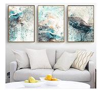 Toile tableau Art Print Peintures Abstraites Modernes Images Modulaires Pour La Decoration De Salon Aquarelle Sans Cadre 40×50cm×3 Pcs