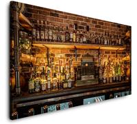 TOILE TABLEAU-BAR À BOISSONS-(PP1418)-CANVAS-Lin-Photo-Art Beaux-Bière Cocktail Point de jonction Nourriture