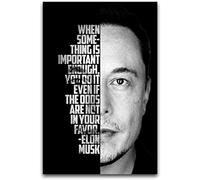 Toile Tableau sans Cadre L’Entrepreneur cite Elon Musk Affiches décoratives du Salon 50x70cm