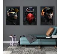 Toile Tableau Singe Toile Murale à Motif de Singes De La Sagesse Décoration D'intérieur Moderne 40x80CM Sans Cadre