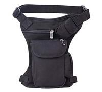 Toile Taille Pack Drop Leg Sac pour Hommes Femmes en Plein Air Voyage Tactique Moto Vélo Vélo Randonnée Camping Cuisse Sacs Poche, Noir, #03noir, 18cm(L) x6cm(P) x32cm(H) (7,1 "x3,7 x13,4);