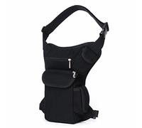 Toile Taille Pack Drop Leg Sac pour Hommes Femmes en Plein Air Voyage Tactique Moto Vélo Vélo Randonnée Camping Cuisse Sacs Poche, Noir