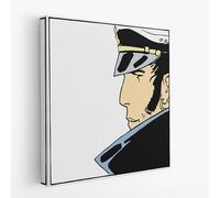 Toile tendue prêt à accrocher, Corto Maltese Capitain reproduction artistique - Kit de montage mural inclus sans cadre, décoration intérieure maison 50x50cm