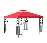 Toile Tonnelle 3x3m, Toile De Rechange pour Pavillon, Gazebo De Jardin Tissu Polyester Haute Densité 200 G/m² Anti-UV (Couleur : Rouge)