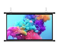 Toile Videoprojecteur Enroulable, Écran De Projection Manuel, pour Videoprojecteur En HD TV 16:9 4:3 Ecran De Projection Portable, Fixation Mur Ou Plafond, Anti-Plis Ecran Projecteur(16:9,30")