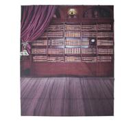 Toiles de fond vintage pour photographie au sol d'une bibliothèque