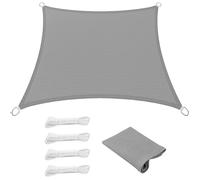 Toiles D'Ombrages 300 x 350 cm Rectangulaire, 95% UV Protection, Coupe-Vent, Personnalisable Filet de Jardin Patio avec Corde pour Jardin Patio Extérieur Terrasse Pergola, Gris Clair