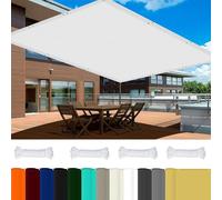 Toiles D'Ombrages UV Protection 5 x 9 m 98% UV Protection,Polyester, Protection Solaire Auvent avec Oeillets avec Cordons pour Pergola, Fleurs, Patio Lawn., Blanc