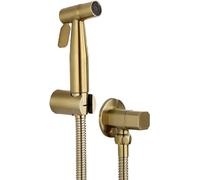 Toilet Bathroom Bidet Set Stainless Steel Brushed Gold Bidet Hand Shower Sprayer Cold Water Handheld Bidet Sprayer with Hose Wall Mount Hand Bidet Sprayer,B Set (Color : C Set)