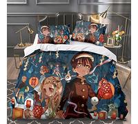 Toilet-Bound Hanako-Kun Parure de lit en microfibre avec housse de couette et taie d'oreiller Motif dessin animé Yugi Amane/Yahiro Nene 3D 230 x 220 cm