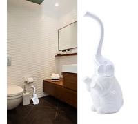 Toilet Brush Set - Elephant Style,Cleaning Brush Holder,Long Lasting, Compact Decorative Full Closed Design, Ceramic Base | Drip Proof Bathroom Hygiene Tool for Home Apartment Restroom Use