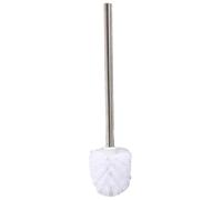 Toilet Brush - Stainless Steel Bathroom Deep Cleaning | Compact Size Durable Cleaner Brushes For Washroom Commode, Metal Scrubber Long Handle Under-Rim Sturdy Polished Chrome Silverware Set Case