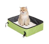 Toilet de voyage pour chats portables - Toilet de rebord de voyage pliable | Toilettes de chat portables | Van spreutique de chat durable | Leck-Tight Compact Box pour voyager avec le camping pour cha