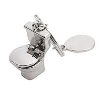 Toilet Model Keychain Creative Funny Like Real Close Stool Accessories Key Chain Ring Keyring Keyfob