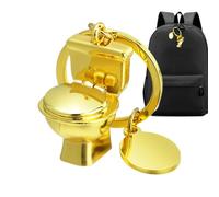 Toilet Novelty Keychain - Toilet Seat Model Keychain, Metal Unisex Key Organizer, Distinctive Novelty Key Holder, Creative Funny Toilets Model Keychains, Valentine's Day Gift For Men And Women