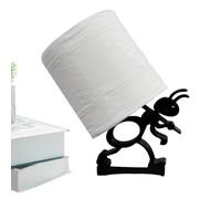 Toilet Paper Holder, Decorative Metal Stand, Whimsical Ant Design, Vertical Wall Mount Feature, Rust-Resistant Powder Coat Finish, Home Guest Accessories, Black Dispenser for Guest House Daily Use