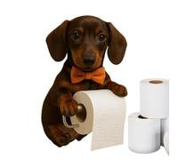 Toilet Paper Holder - Dog Wall Mount Dispenser, Resin Roll Stand for Home Storage, Cute Organizer with Decorative Appeal, Hotel Accent, Bathroom Rack for Kitchen Space and Living Room