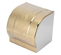 Toilet Paper Holder with Cover, Golden Cat Proof Toilet Paper Cover, Wall Mounted Toilet Tissue Roll Holder for Bathrooms, Kitchens, Hotels, 4.7x4.1x4.7in