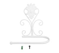 Toilet Papier Support Mural Vintage Papier Hygiénique Rouleau Porte Serviette Cintre Salle de Bain Porte-Rouleau (Blanche)