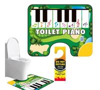 Toilet Piano Mat, Anti-Slip Musical Rug with Sound Effects, Interactive Electronic Potty Floor, Fun Piano Carpet Keyboard Toy, Compact Ideal for Kids and Adults in Bathroom Or Restroom