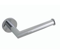 Toilet roll paper holder, round backplate. Manufactured from chromed brass. Concealed fixings. by Ascot