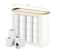 Toilet Roll Storage - Oxford Cloth Storage Basket 17x7x14in | Toilet Roll Holder Storagee Stand | Bathroom Organizer for Home Organization Restroom Corner Shelf Floor Cabinet