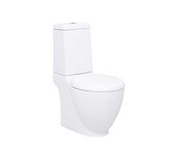 Toilette en céramique Ronde Écoulement d'eau au fond Blanc