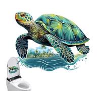 Toilet Seat Decals - PVC, Sea Turtle Bathroom Sticker, Self Adhesive Wall Decal | Waterproof Removable Decor Sticker, Multifunctional Backdrop For Living Room, Bedroom, Study, Kitchen, Easy Install