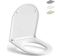Toilet Seat With Fall Brake-Durable,Eco-Friendly And Fade Resistant,Clip On Toilet Seat For Easy Cleaning,Available In Various Colours (White,Short D Shape)