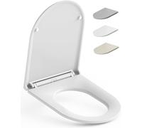 Toilet Seat With Fall Brake-Durable,Eco-Friendly And Fade Resistant,Clip-On Toilet Seat For Easy Cleaning,Available In Various Colours (White,D Long Shape)